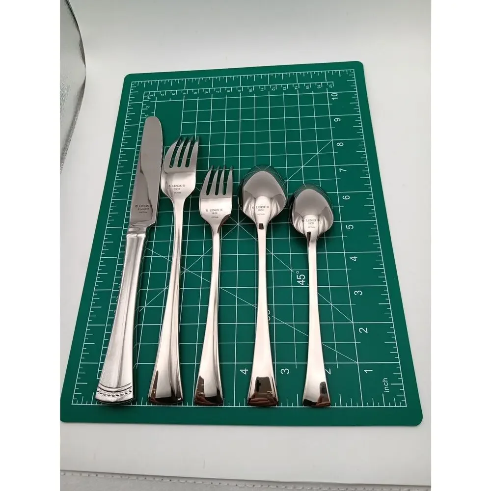 Lenox Portola Place Set 5 Piece 18/10 Stainless Flatware Glossy Vietnam -new-